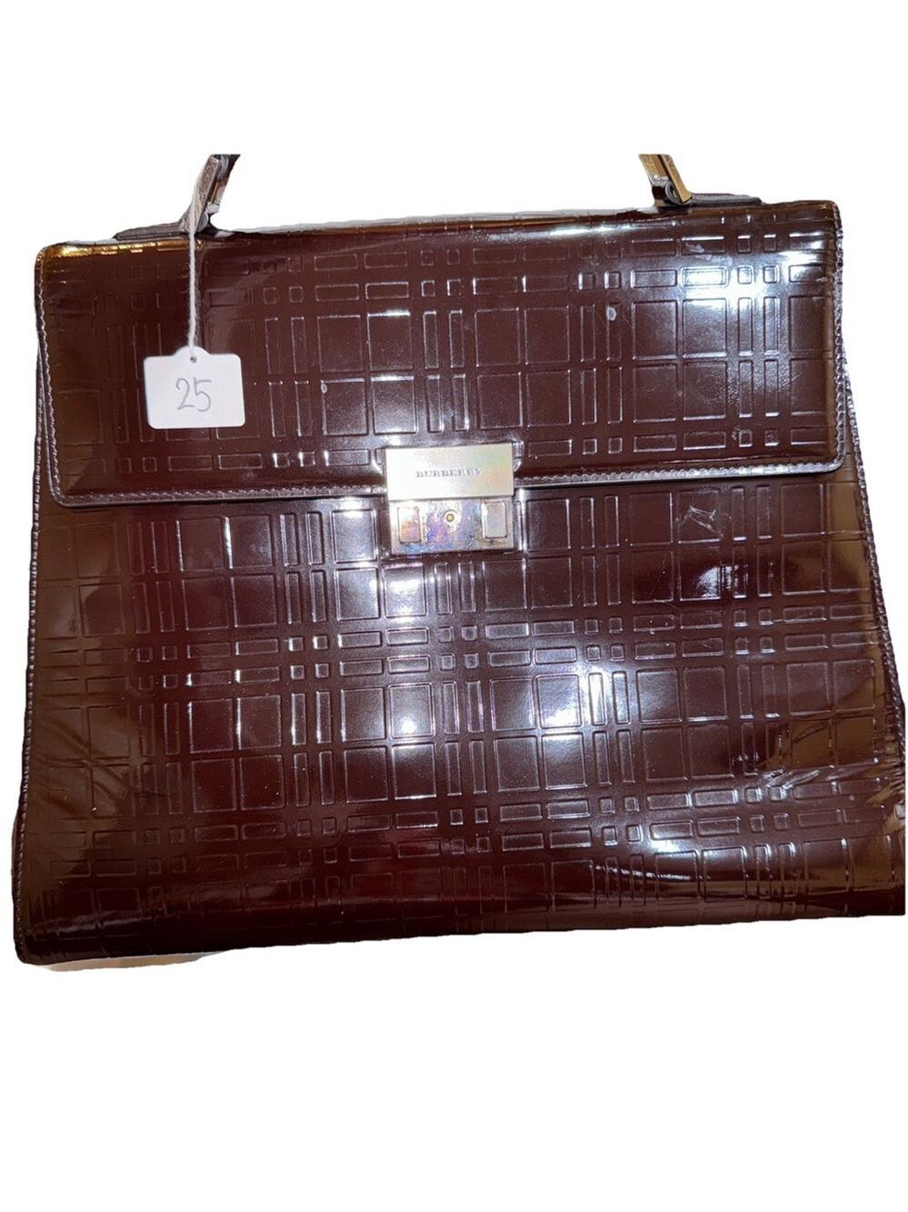 Burberry Nova Check Patent Leather Top Handle Bag - Picture 14 of 16